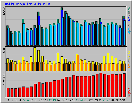 Daily usage for July 2025