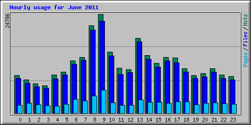 Hourly usage for June 2011