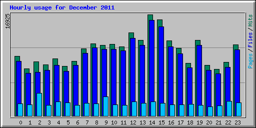 Hourly usage for December 2011