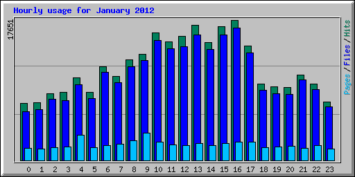 Hourly usage for January 2012