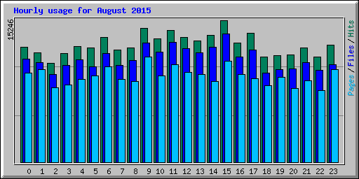 Hourly usage for August 2015