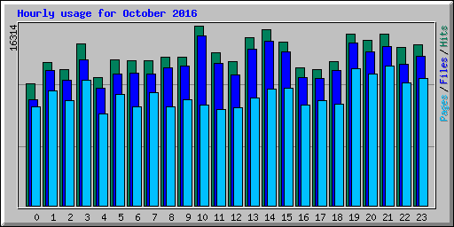 Hourly usage for October 2016