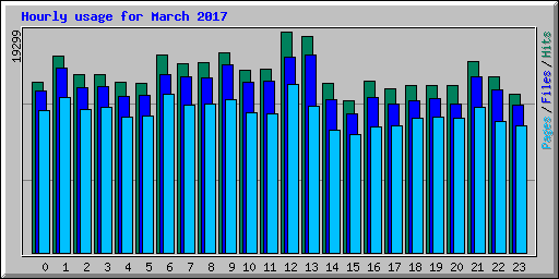 Hourly usage for March 2017