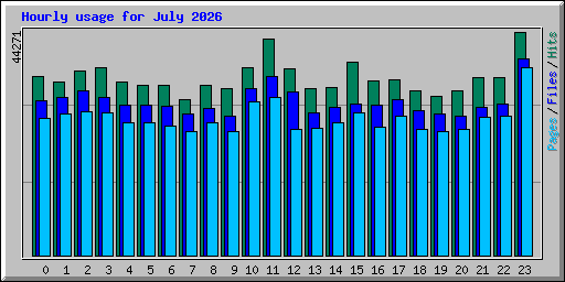 Hourly usage for July 2026